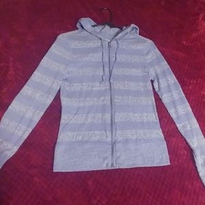 Blue Striped Zip Up Hoodie Size Small So Brand